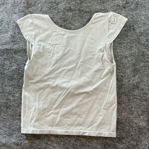 Solaí Women’s Scoop Neck Cap Sleeve Top - White Size S/M